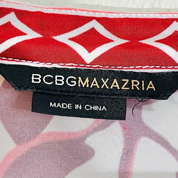 BCBGMaxAzria Women Colorful Floral Belted Stretch Tunic Top Size Small Casual - Picture 3 of 8